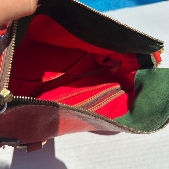 Dooney & Bourke Florentine Red Leather Large Satchel Crossbody Bag - Picture 10 of 17